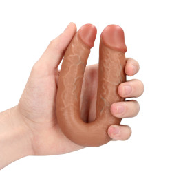 Real Rock Double Gode U Shape 12 x 3cm Marron